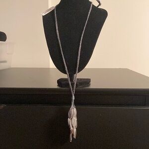 J. Jill Silver Gray Tassel Pendant Necklace